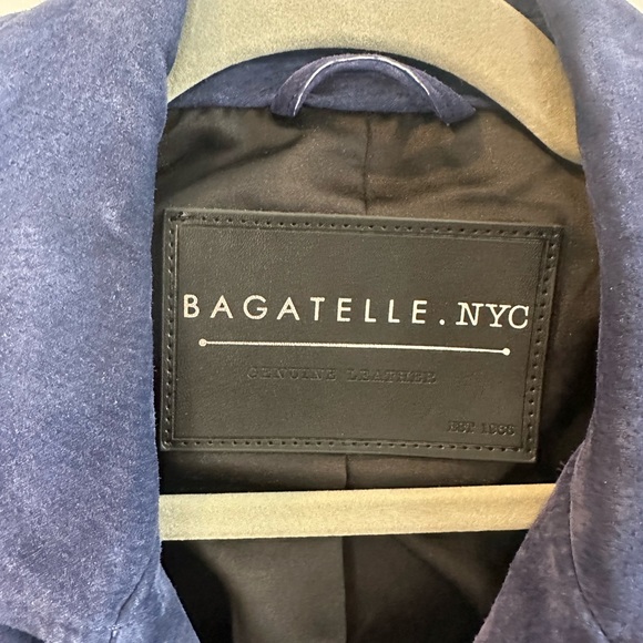 Bagatelle Navy Genuine Suede Moto Jacket. Size M. Like new. - Picture 8 of 9